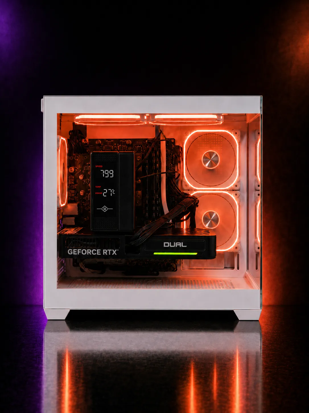 Игровой компьютер КВАНТ — Ryzen 5 5500 / RTX 3060 / 16 GB DDR4 / 1 TB SSD (стекло) — внутри корпуса